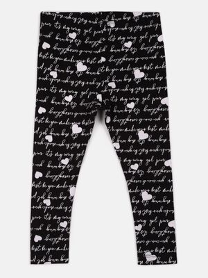 Black Allover Printed Legging